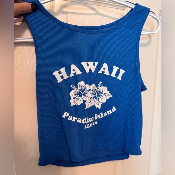 SHEIN Blue Ribbed tank Top - Picture 1 of 2